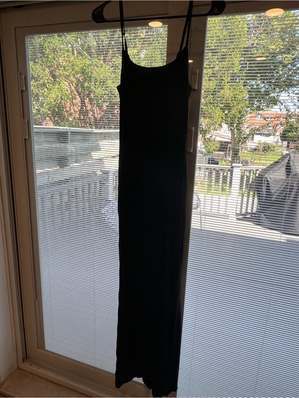 SKIMS Black soft lounge long slip dress